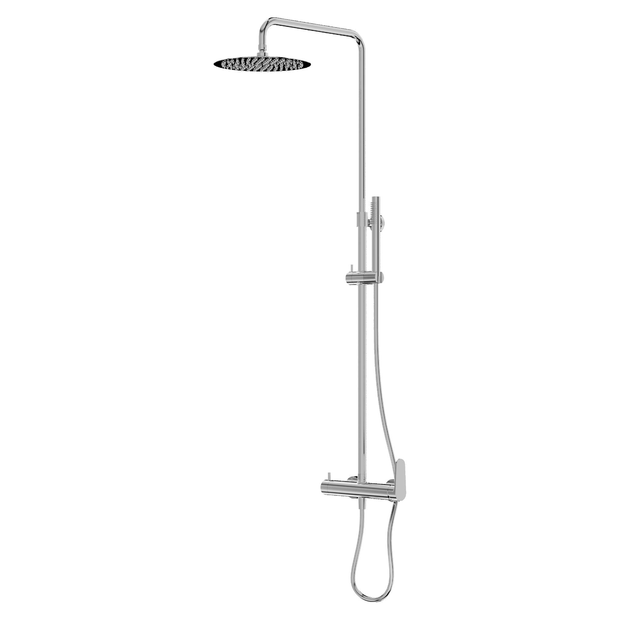 Aufputz-Duschset mit Regenbrause Cetus Chrome
