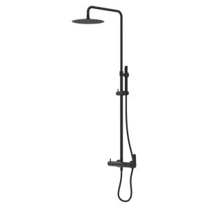 Cetus Matt Black Aufputz-Duschset mit Regenbrause - Hauptbild