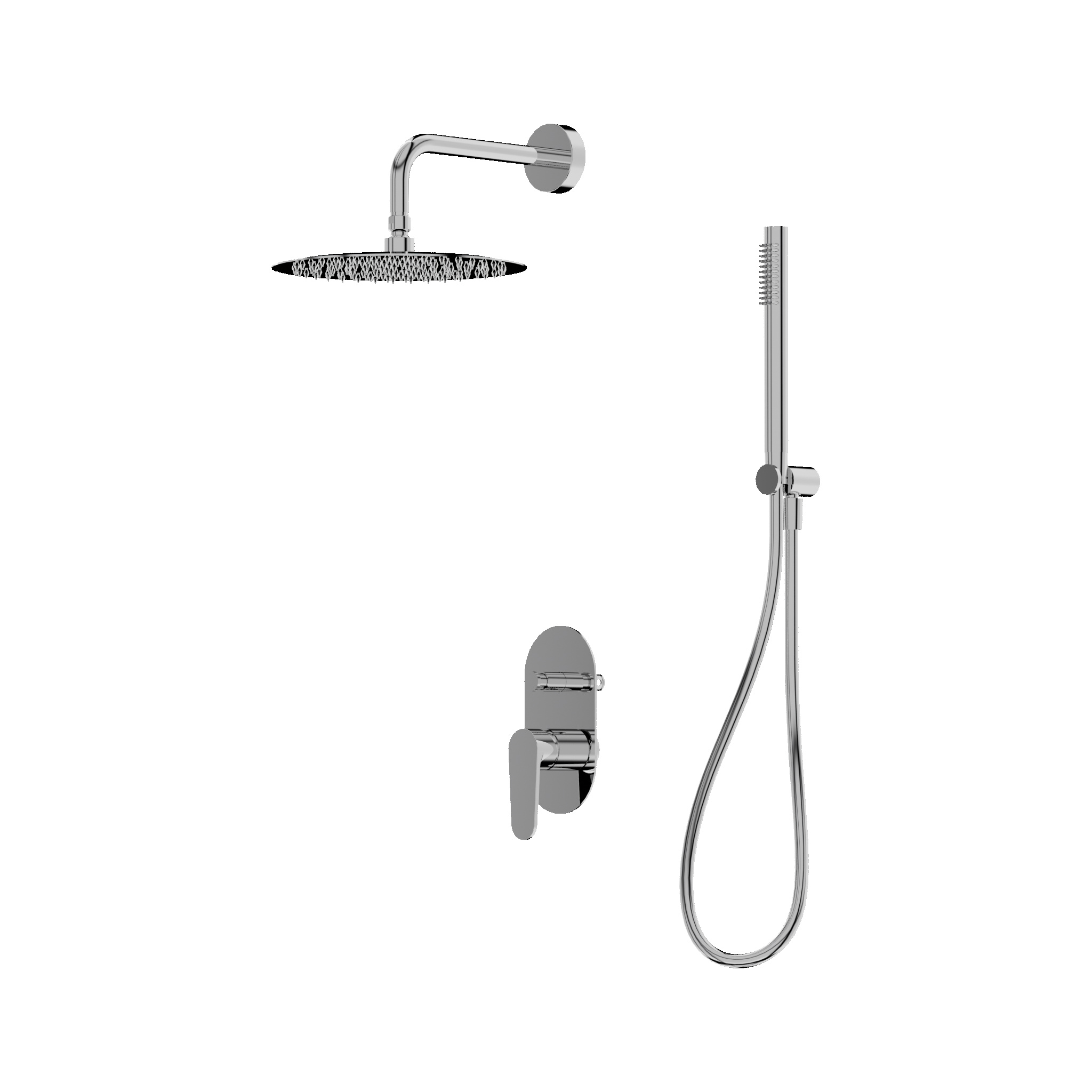 Unterputz-Duschsystem Cetus Chrome mit Regenbrause