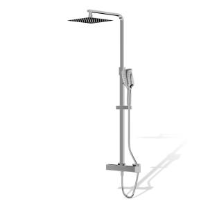 Aufputz-Duschsystem Cetus Chrome mit Thermostat und Regenbrause - Zusatzbild