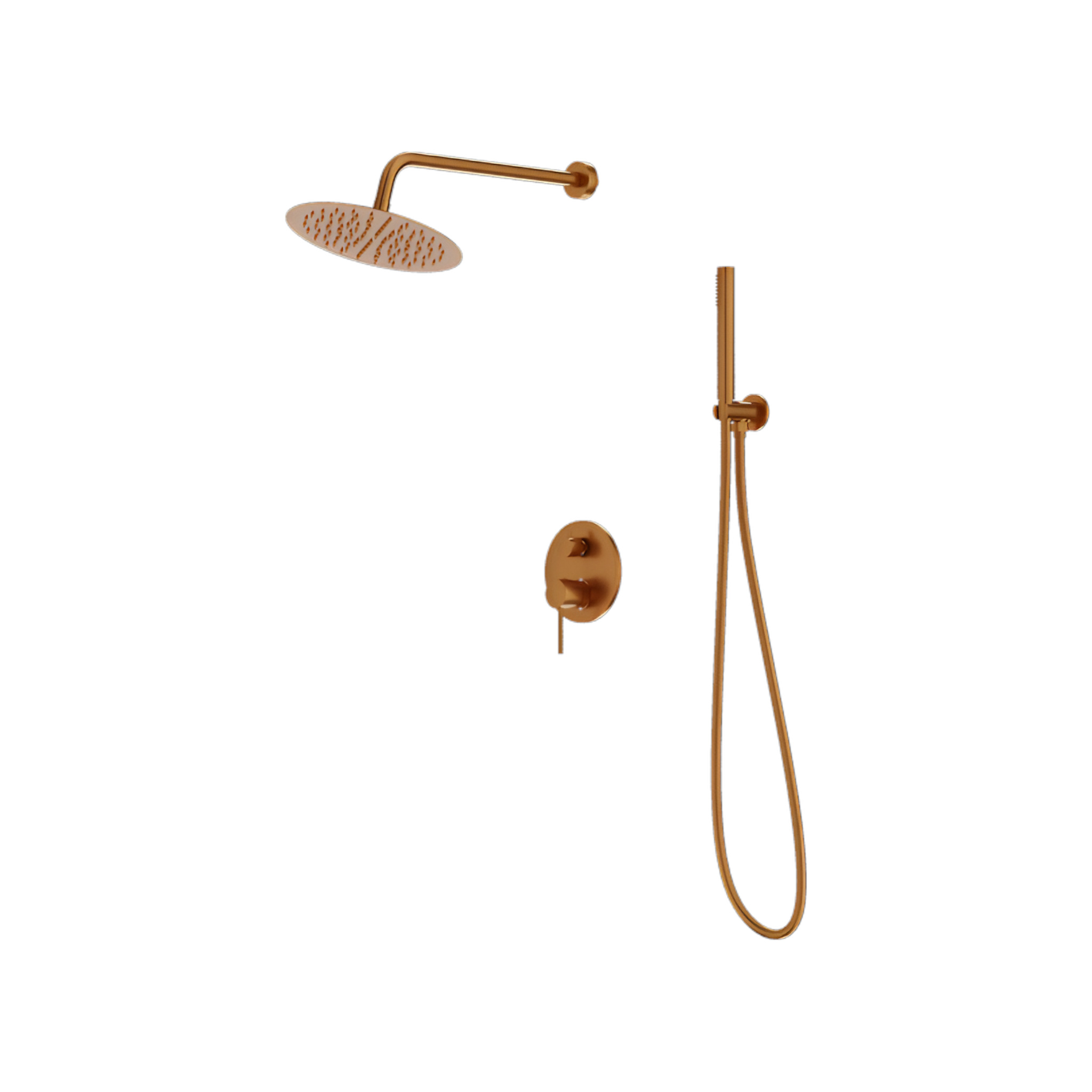 Unterputz-Duschsystem Orion in Brushed Copper mit Regenbrause