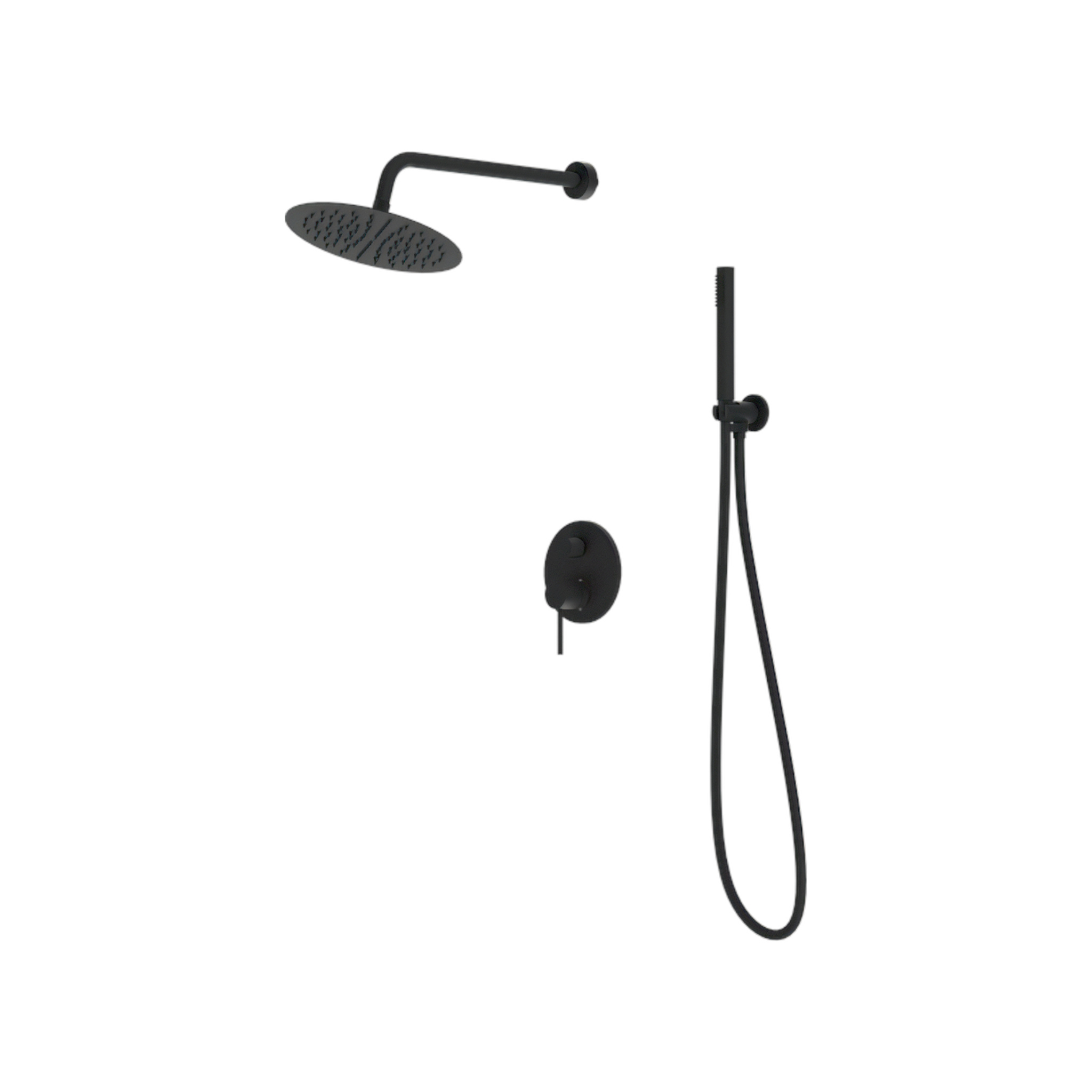 Orion Unterputz-Duschsystem Matt Black mit 25 cm Regenduschkopf