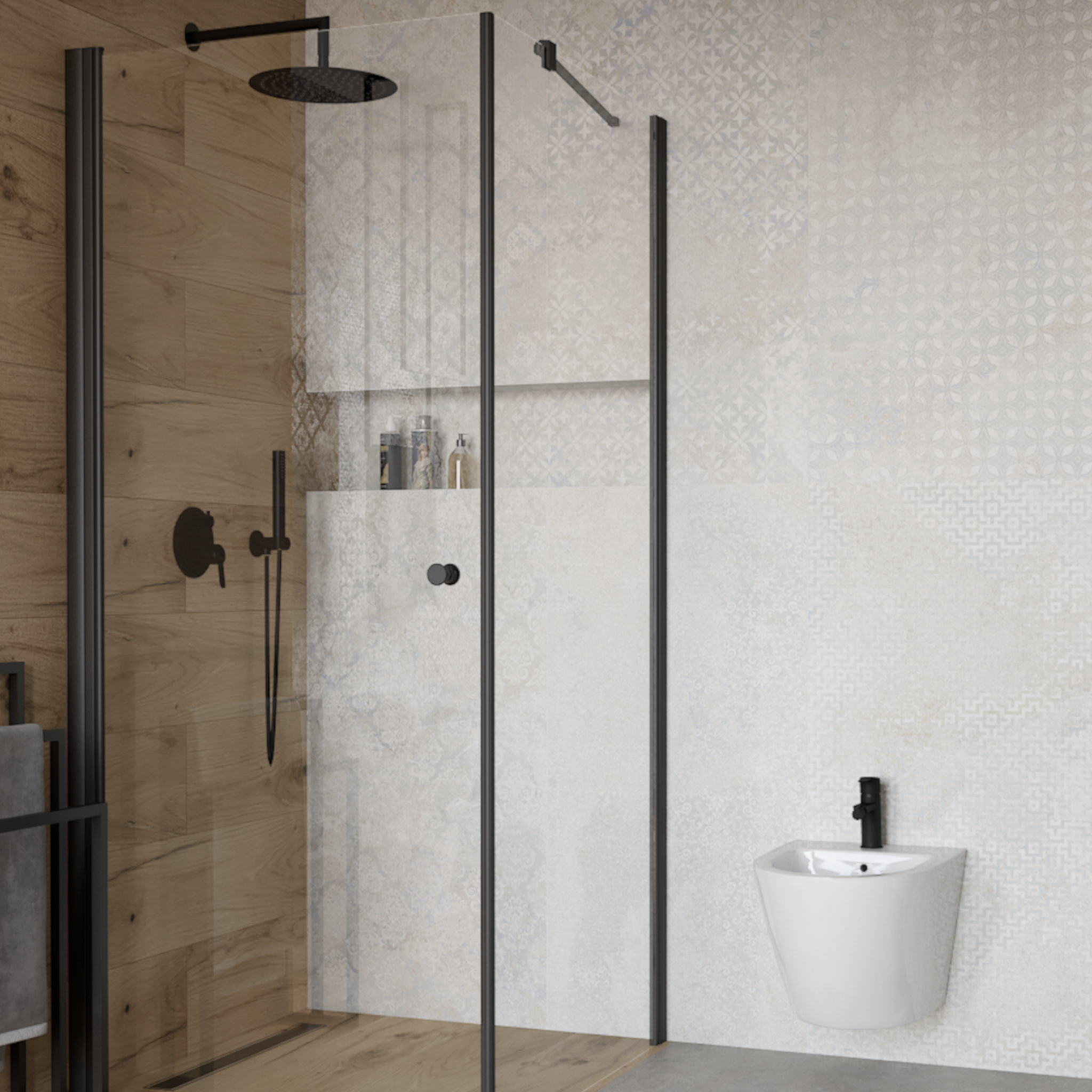 Orion Unterputz-Duschsystem Matt Black mit 25 cm Regenduschkopf