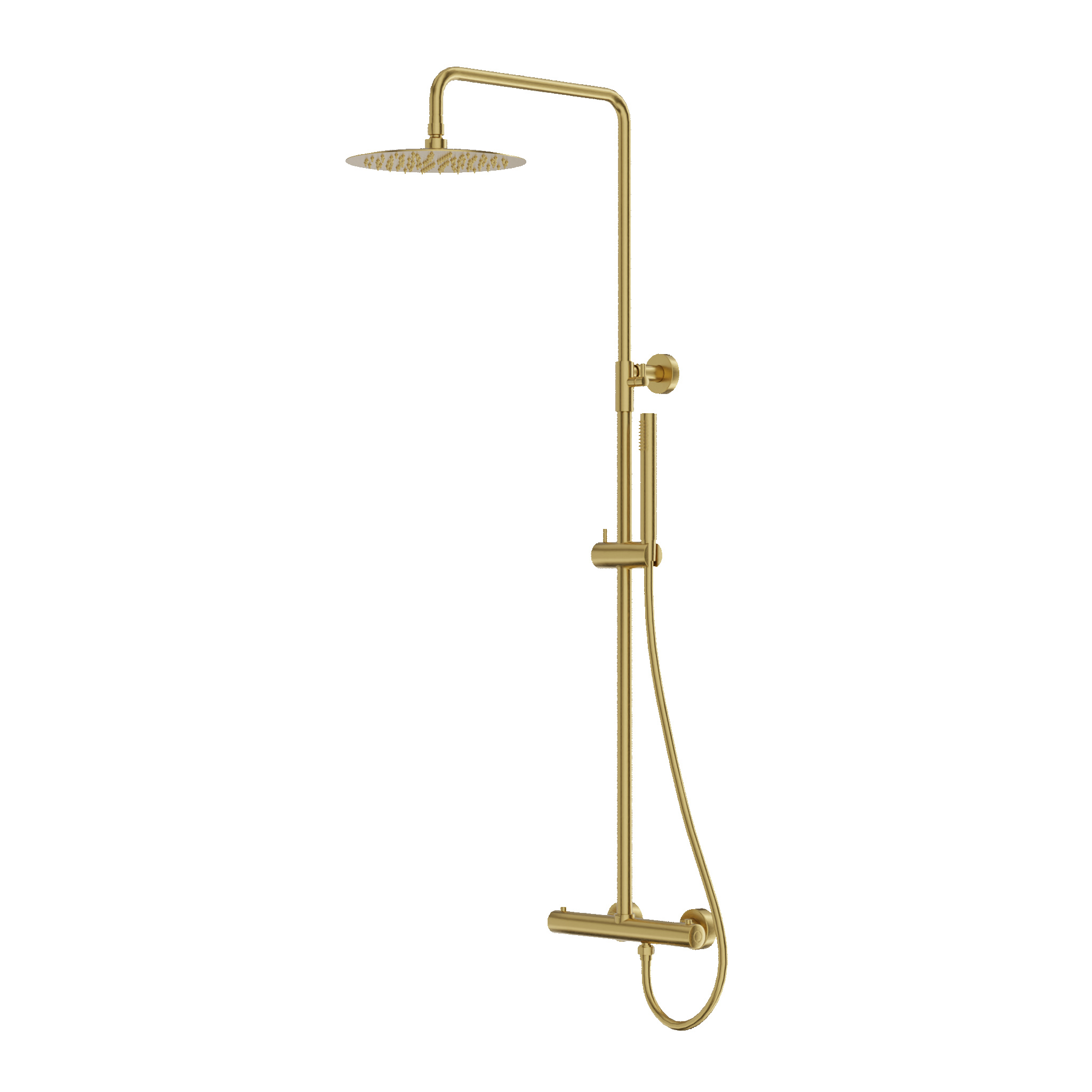 Aufputz-Thermostat-Duschset mit Kopfbrause Orion Brushed Gold