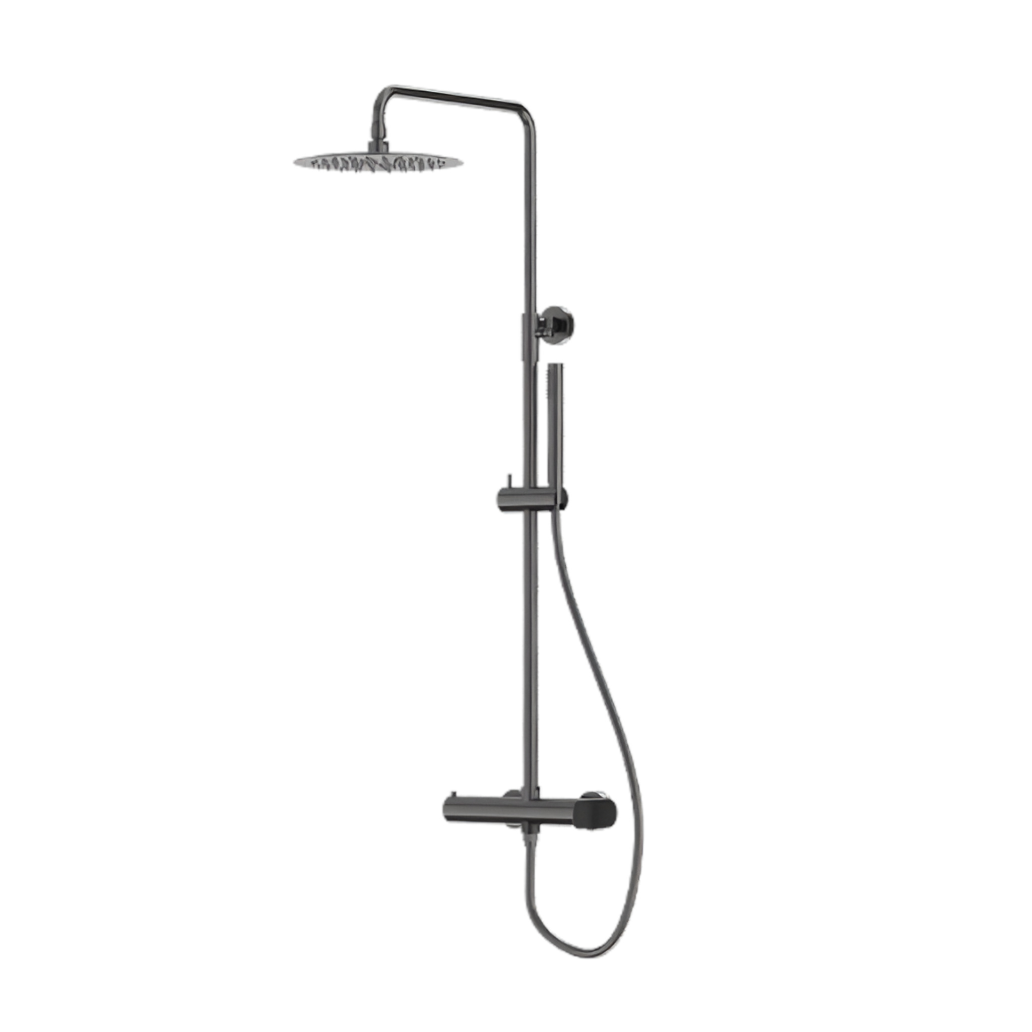 Aufputz-Duschset Spark mit Regendusche, Gunmetal