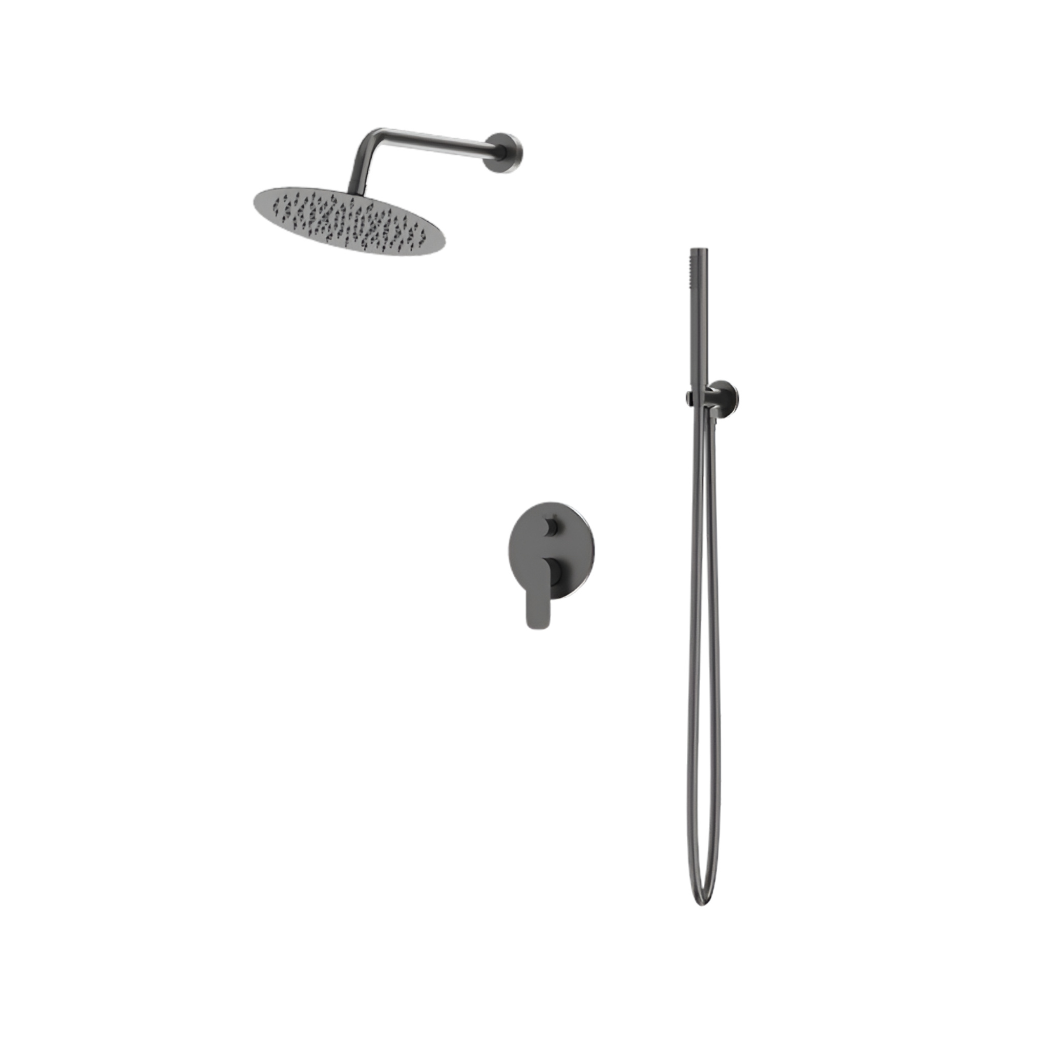 Unterputz-Duschsystem mit Regendusche Spark in Gunmetal