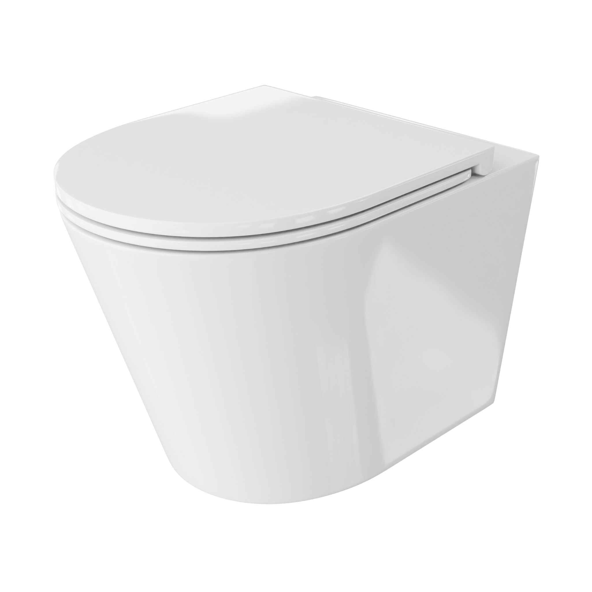Wand-WC GALVE – halboval, randlos, weiß