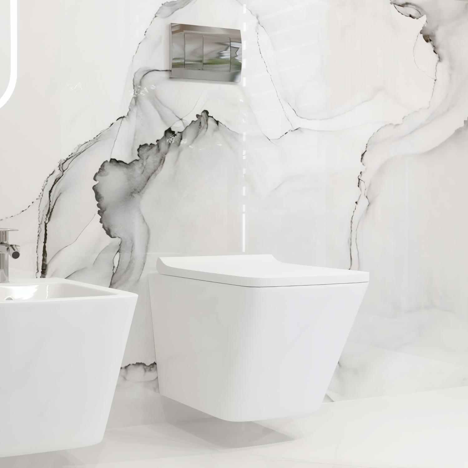Wandhängendes WC Lago 3.0 weiß mit Soft-Close-Sitz